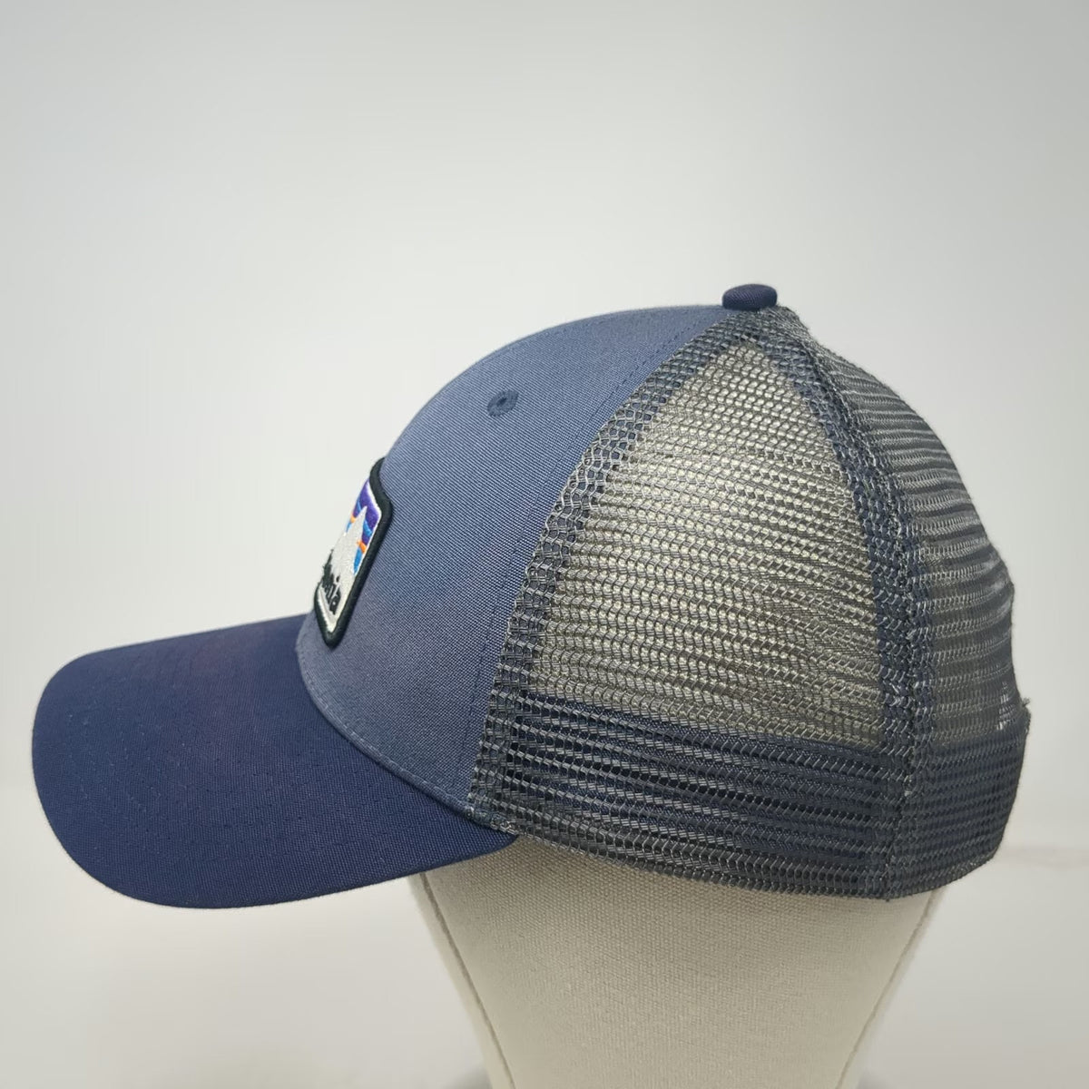 Patagonia Trucker Hat Blue One Size Mesh Snapback Embroidered Logo Patch