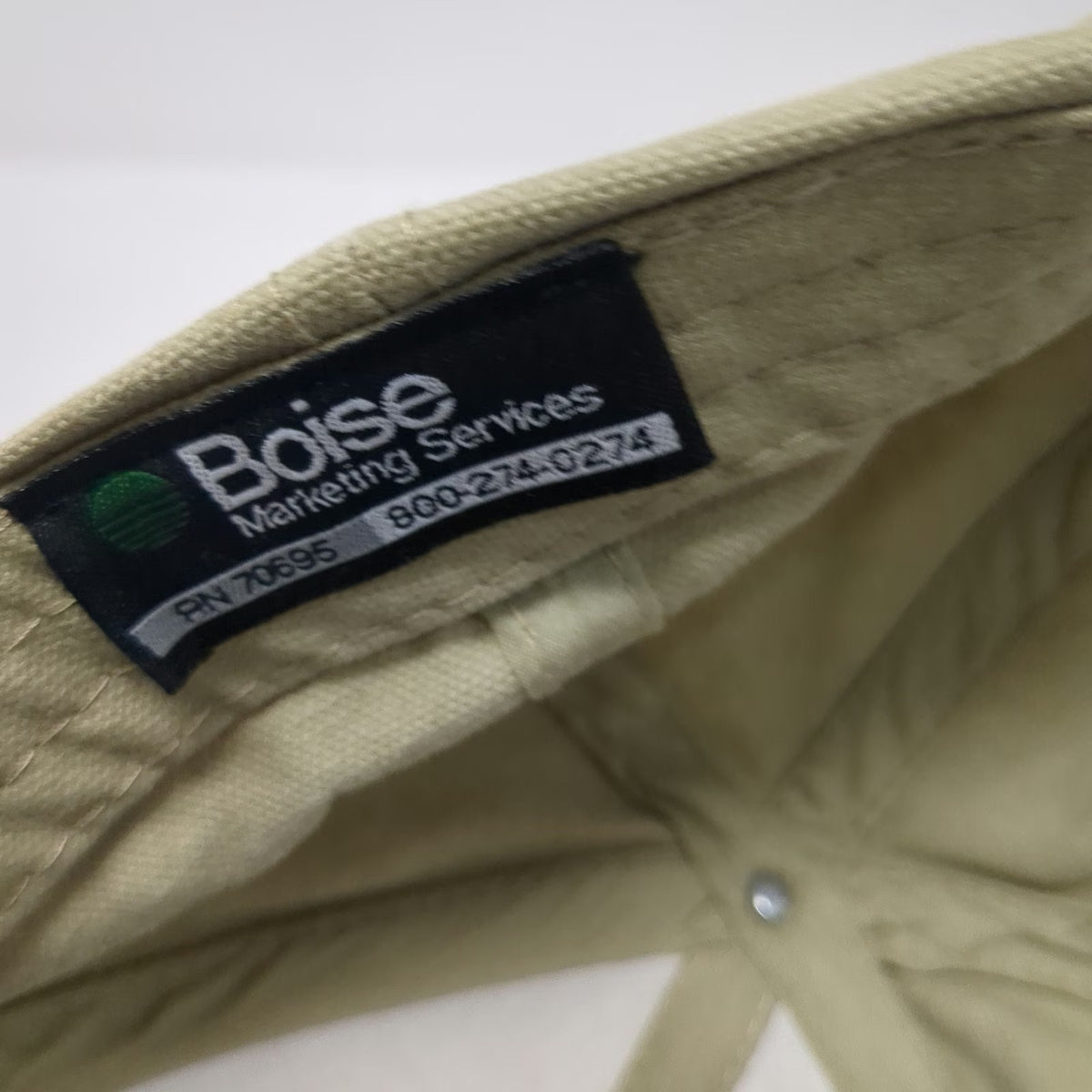 Boise Hat Baseball Cap Beige Green One Size Weyerhaeuser Timberland Strapback