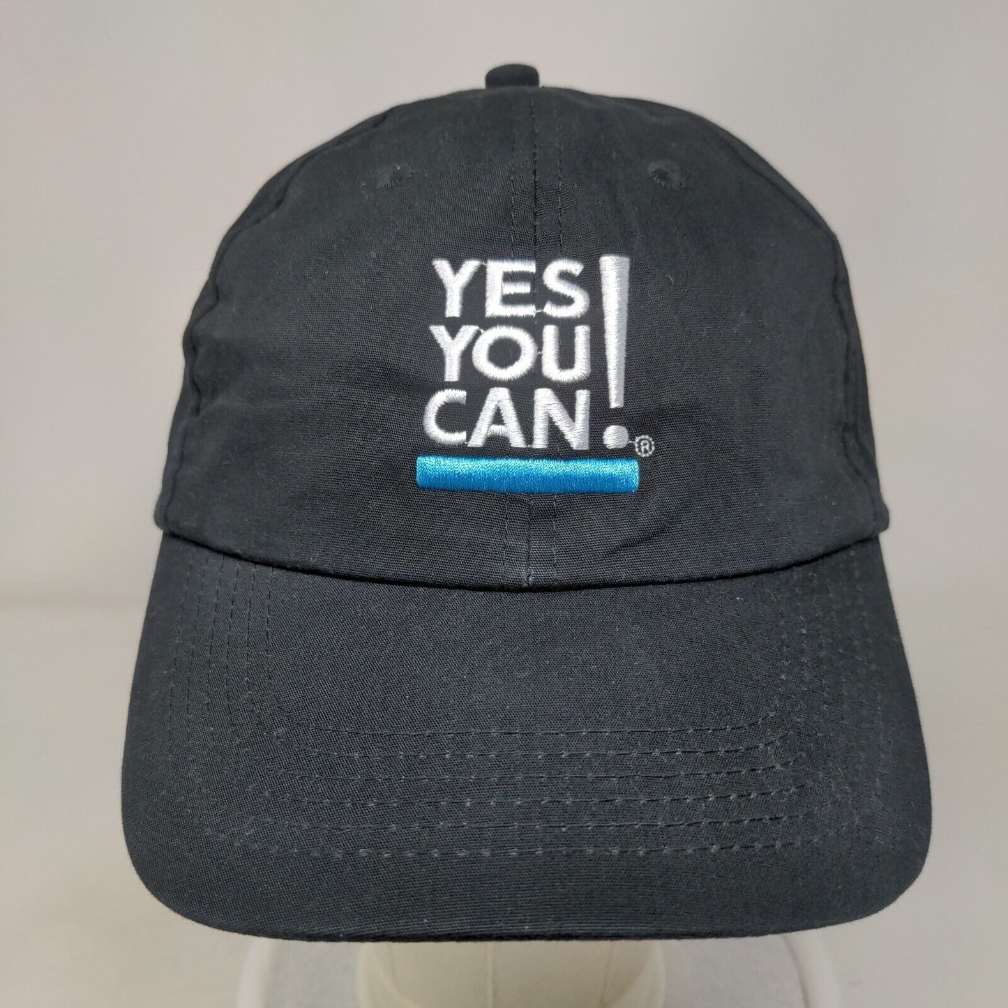 Yes You Can Strapback Hat Black One Size Adjustable Embroidered 6 Panel