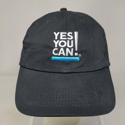 Yes You Can Strapback Hat Black One Size Adjustable Embroidered 6 Panel