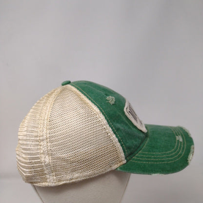 Mountain Girl Snapback Trucker Hat Green OSFA Adjustable Distressed Live Happy