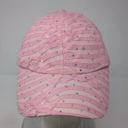 Rhinestone Bling Strapback Hat Pink One Size Adjustable Something Special