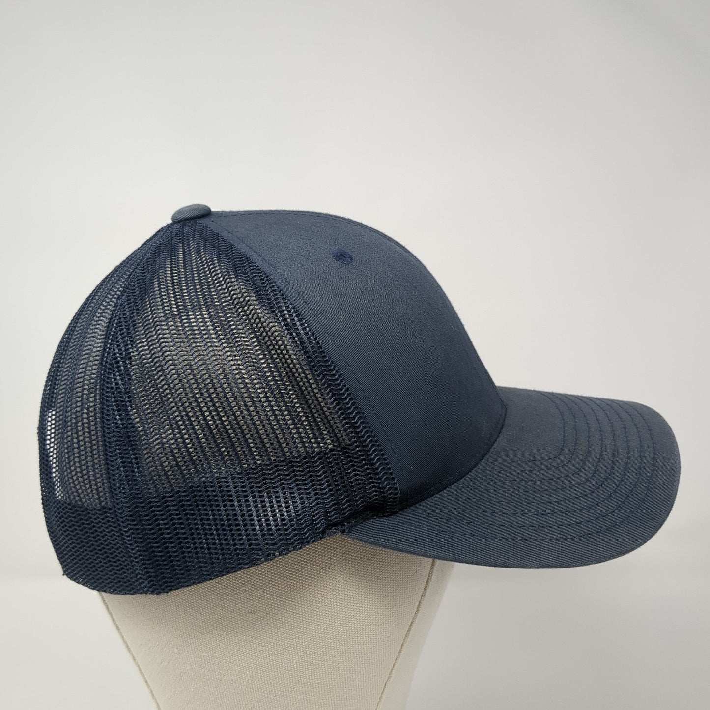 The Classics Yupoong Snapback Trucker Hat Blue OS Adjustable Mesh Back Blank