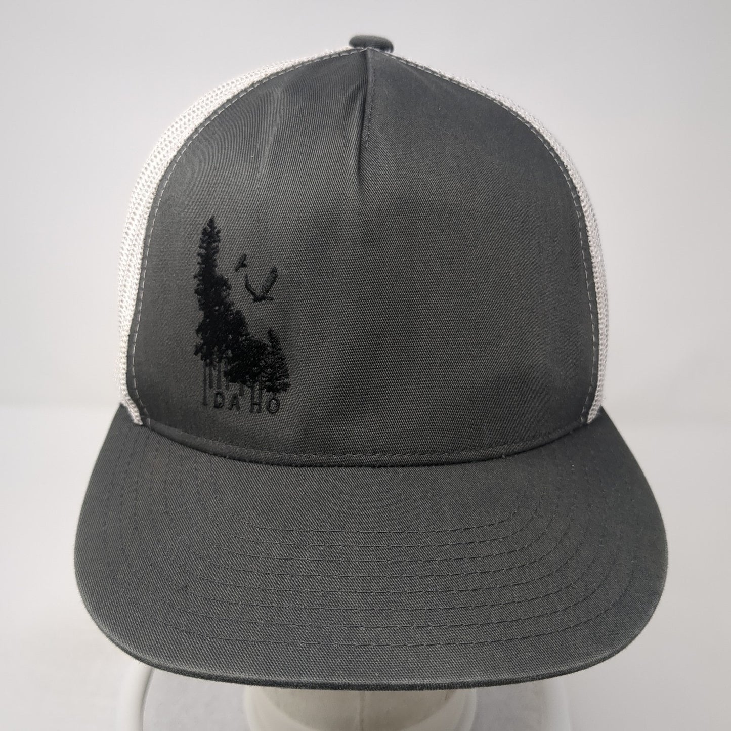 Idaho Trucker Hat Gray OS Adjustable Embroidered Mesh Back Classics Yupoong