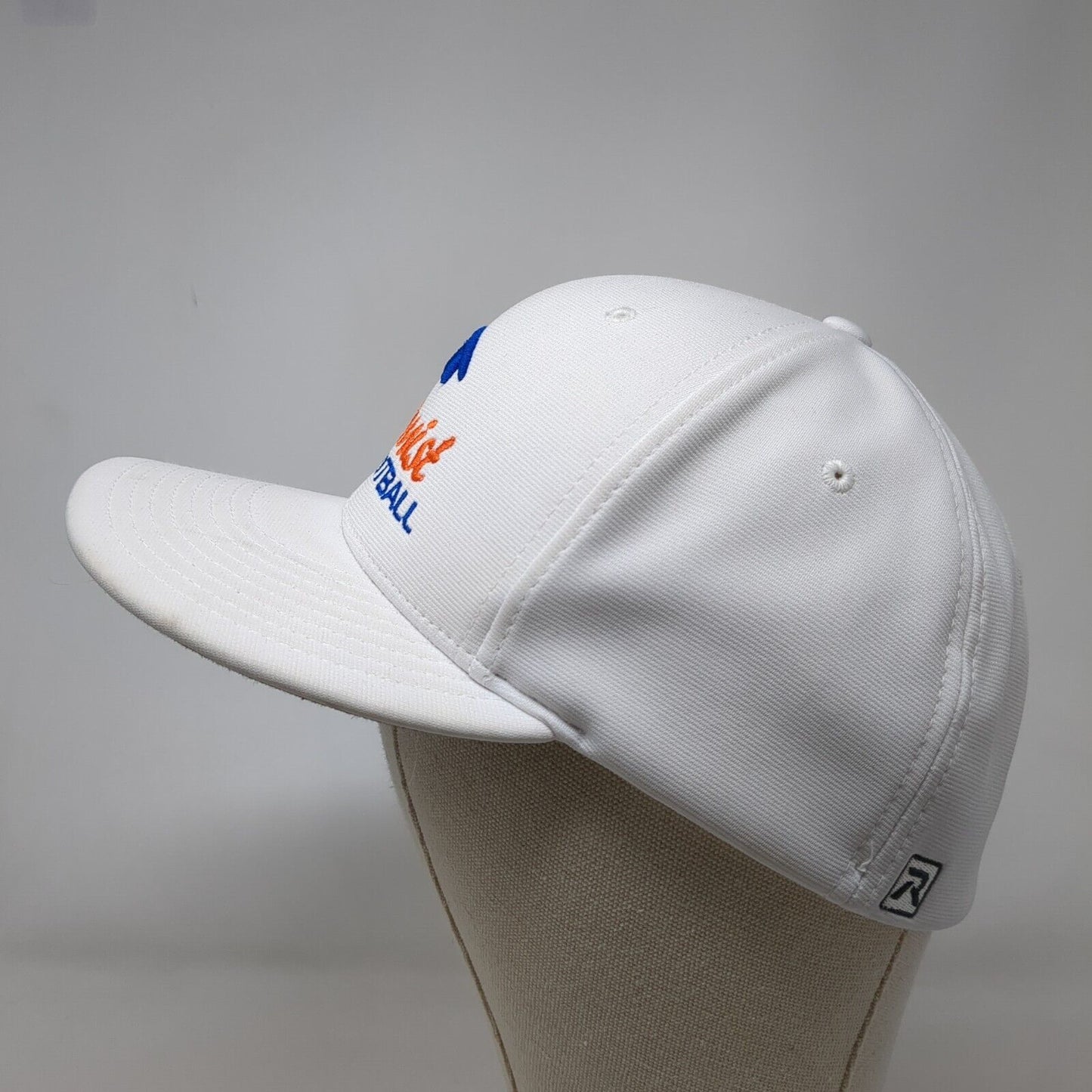 Optimist Football Fitted Hat White L/XL Flexfit Embroidered Pulse Richardson