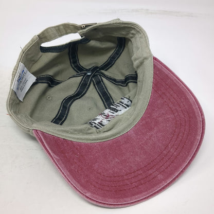 Port Authority Baseball Cap Beige Red One Size Turbo Air Logo Slideback Hat