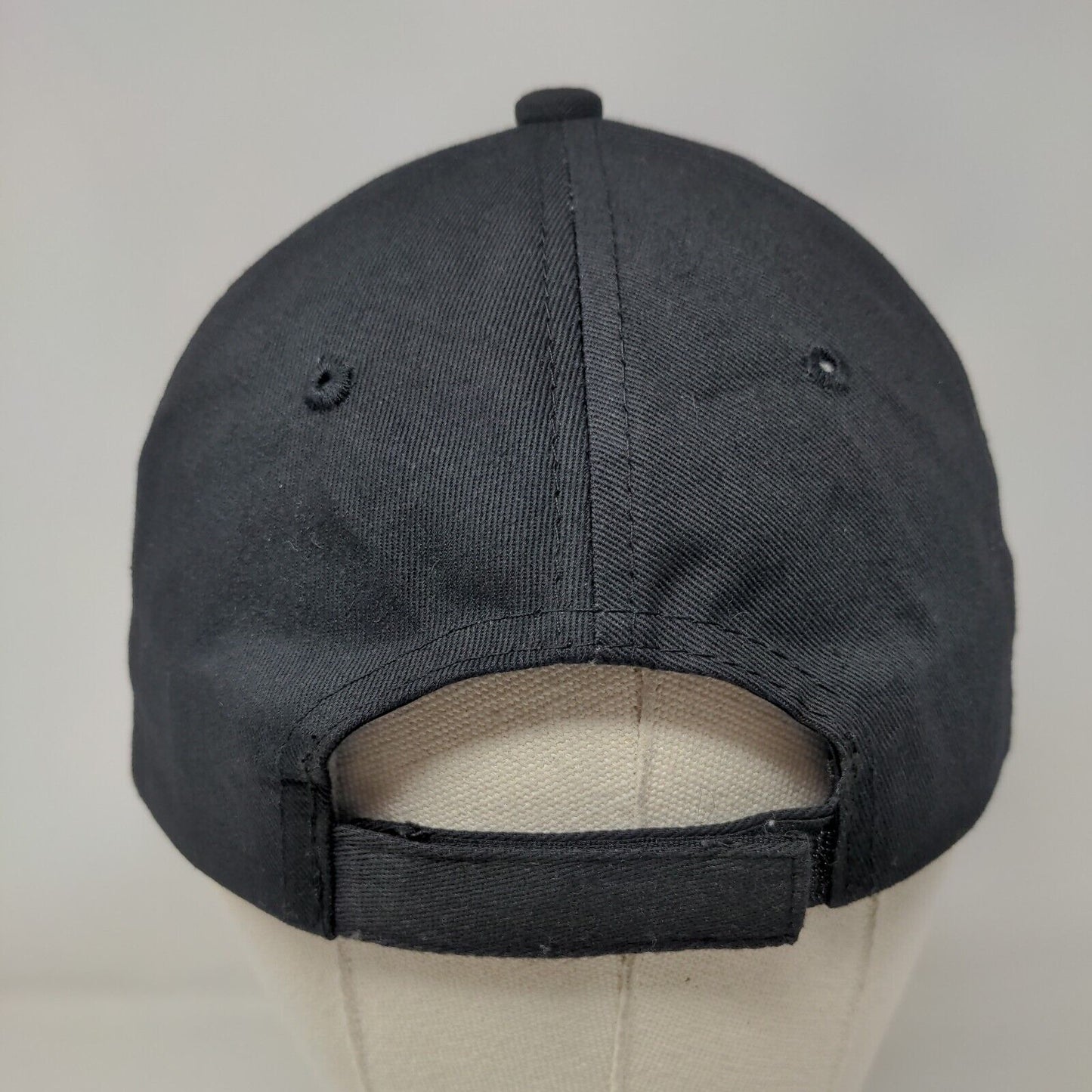 Fleur De Lis Strapback Hat Black One Size Embroidered 6 Panel