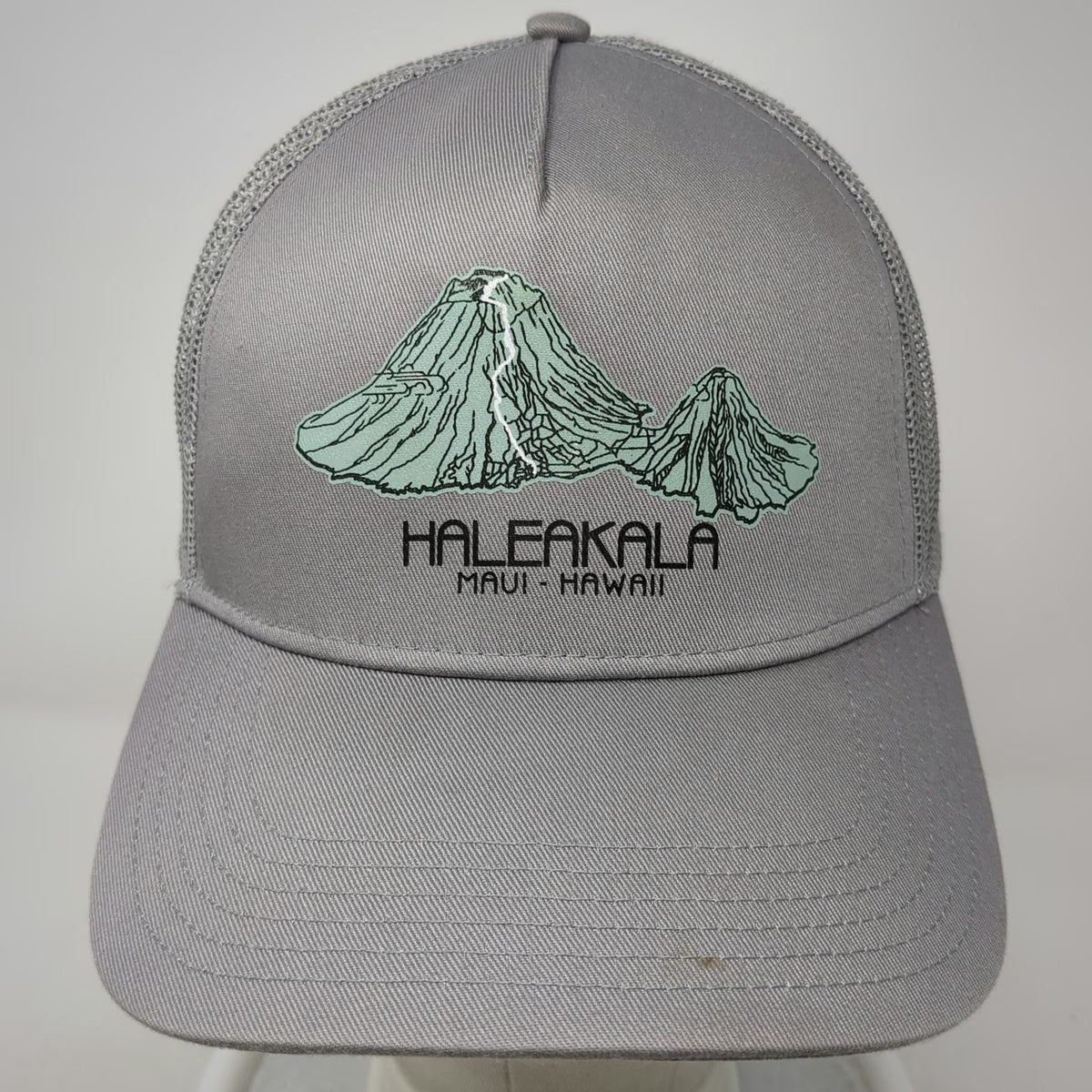 OTTO Haleakala Maui Hawaii Volcano Gray Trucker Hat One Size Mesh Snapback