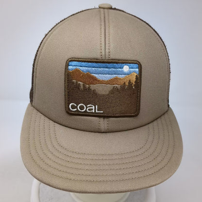 Coal Trucker Hat Brown OS Embroidered Mountain Landscape Snapback Adjustable