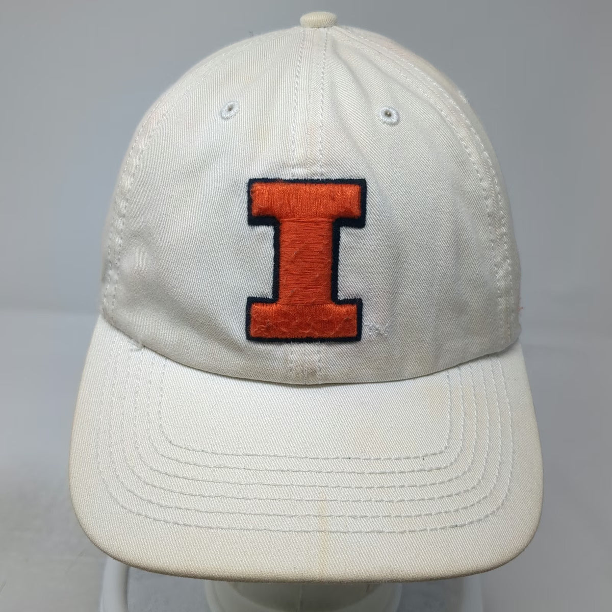 '47 Illinois Fighting Illini NCAA Beige Baseball Cap M Green Underbrim Fitted