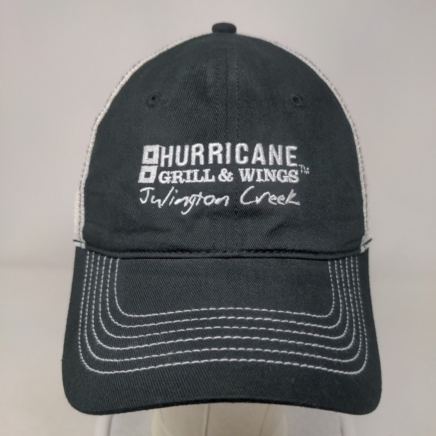 Hurricane Grill & Wings Julington Creek Strapback Trucker Hat Black OS Mesh Back