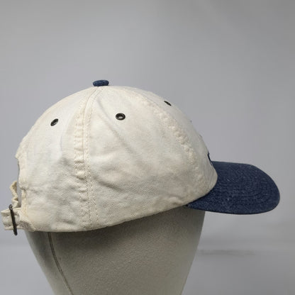Nike Baseball Cap White Blue Embroidered Swoosh Logo Slideback USA Hat Vintage