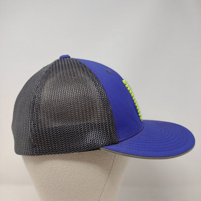 Lightning Bolt Fitted Mesh Back Trucker Hat Multi S-M Embroidered