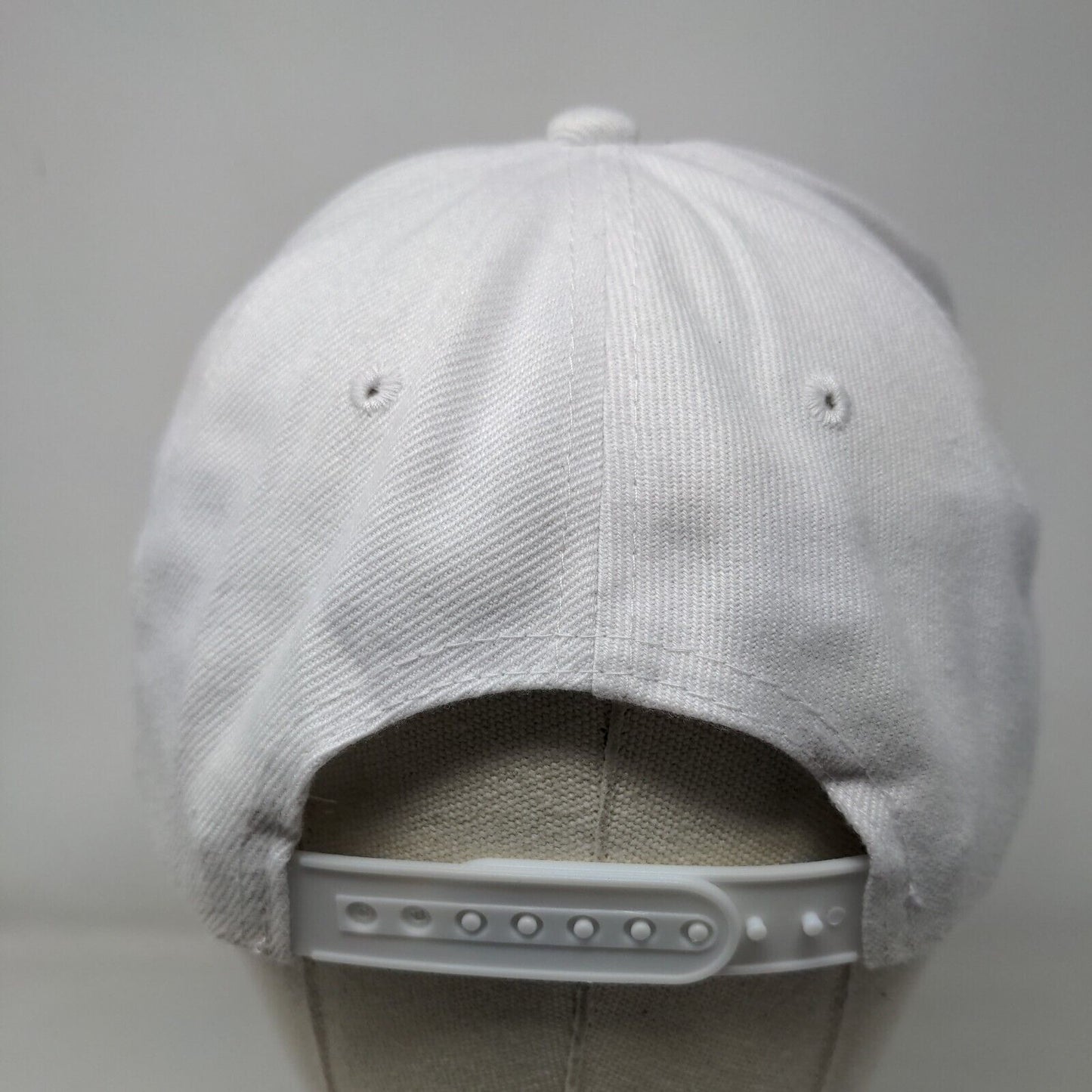Unbranded Snapback Hat White One Size Adjustable Striped Vent Holes