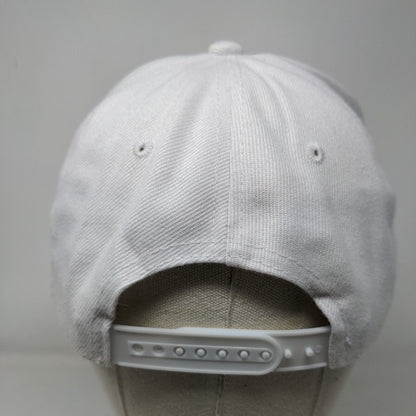 Unbranded Snapback Hat White One Size Adjustable Striped Vent Holes