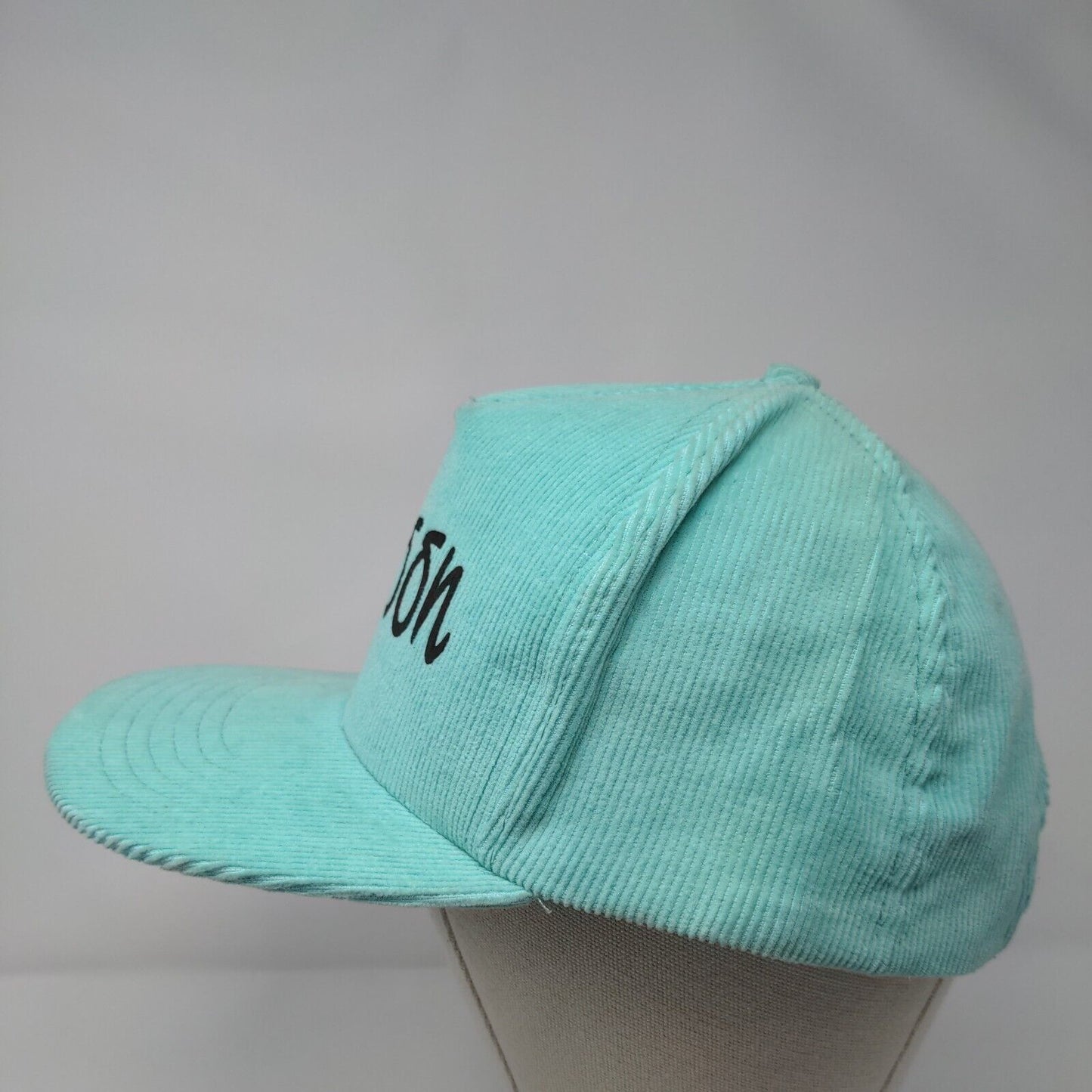 Lagoon Snapback Hat Greenish-Blue OSFA Adjustable Corduroy Triangle