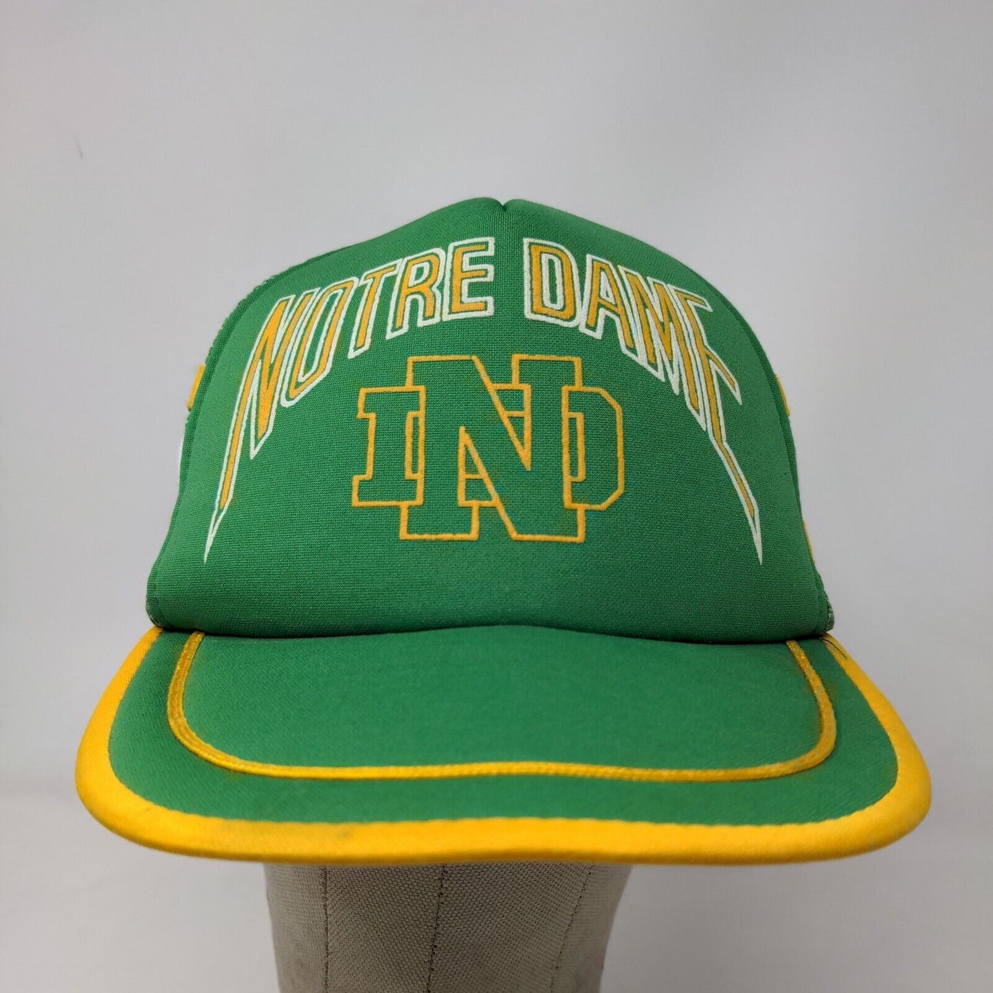 International Hats Mens Snapback Mesh Back Trucker Hat Green OSFA Notre Dame VTG