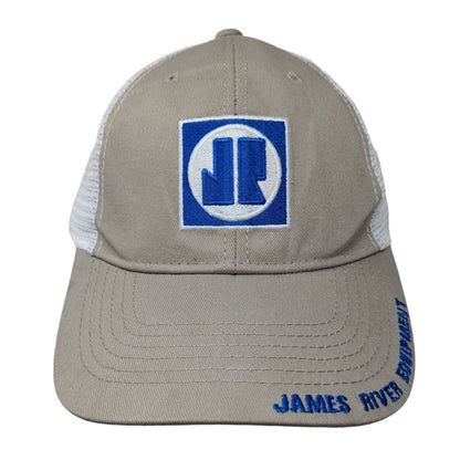 James River Equipment Strapback Trucker Hat Tan One Size Colorblock Mesh Back