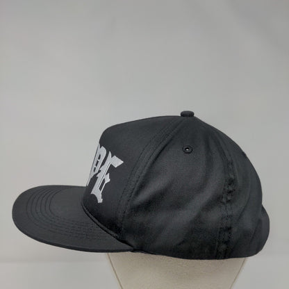 DOPE Snapback Hat Black One Size Adjustable Embroidered Vented Holes