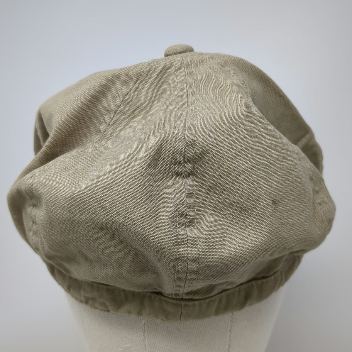 Army Cap Beige One Size Elastic Back Cotton Canvas Cadet Military Blank Hat