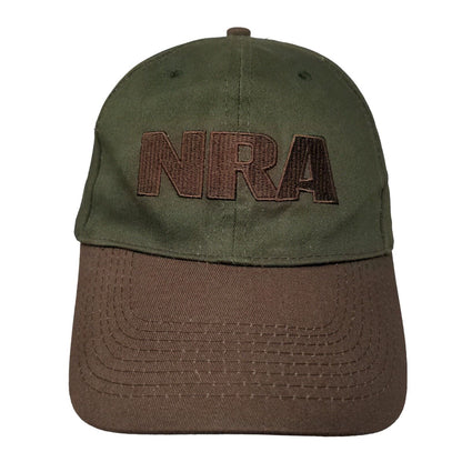NRA Strapback Hat Green 58cm Embroidered Adjustable 6 Panel Colorblock