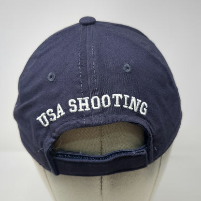 Blue Baseball Cap One Size USA Shooting Hat American Flag Red White Embroidered