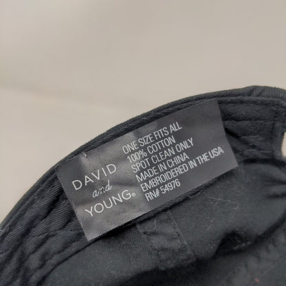 Cute But Psycho Slideback Hat Black OSFA Adjustable Embroidered David and Young