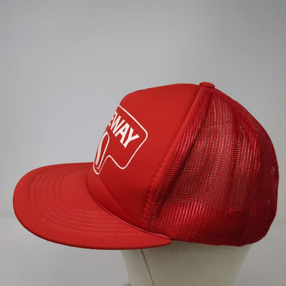 Yupoong Safeway Red One Size Trucker Hat Mesh Snapback Polyester Foam Front