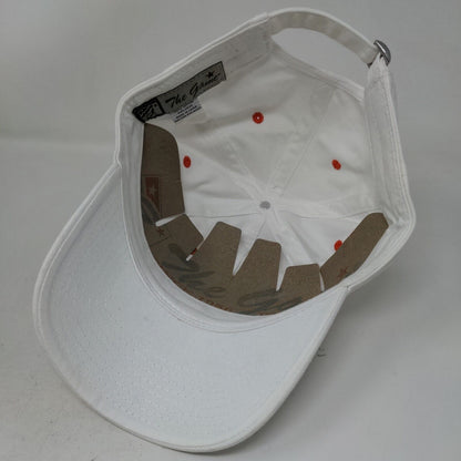 The Game Men's Slideback Hat White OSFM Embroidered Orange Crush Lacrosse Logo