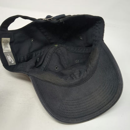 Nike Baseball Cap Black One Size Swoosh Just Do It Slideback Faded Cotton Hat
