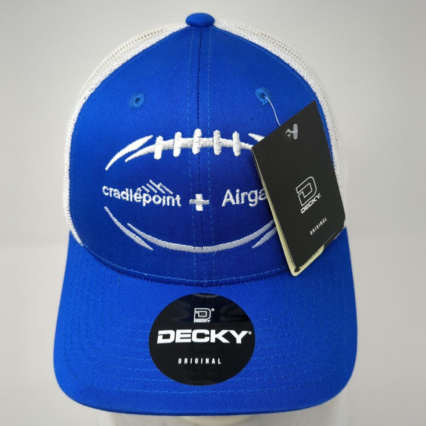 Cradlepoint + Airgain Snapback Trucker Hat Blue OS Adjustable Mesh W/Tags Decky