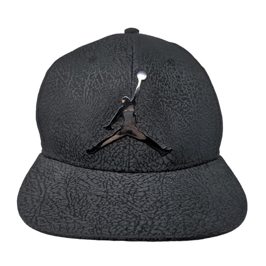 Nike Air Jordan Boy's Snapback Hat Black Big 3D Logo 100% Polyester