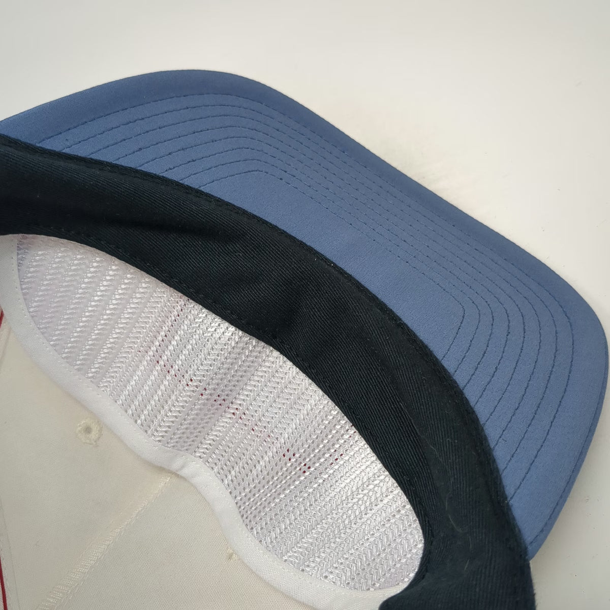 Swannies 5 Panel White Blue One Size Snapback Patch Golf Hat Performance Sport