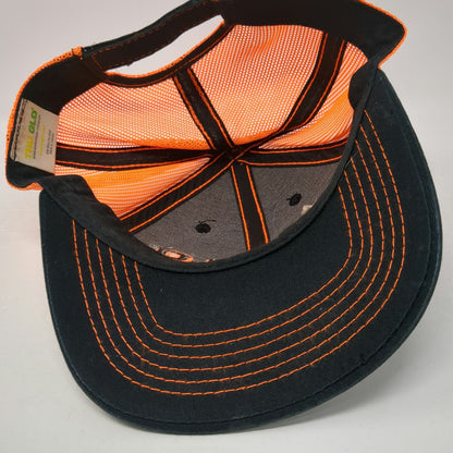 TRUGLO Baseball Cap Black Orange One Size Mesh Back Contrast Stitching Hat