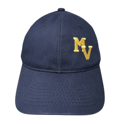 MV Strapback Hat Blue One Size Adjustable Embroidered Outdoor Cap