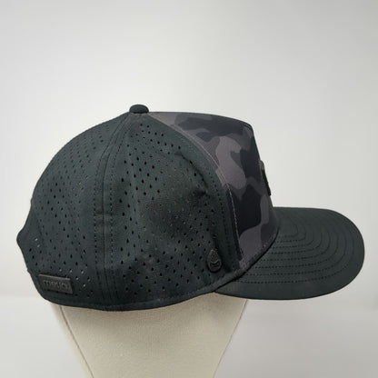 Melin 5 Panel Black Hat L Camo Mesh Snapback Perforated Odyssey Hydro Tech Cap