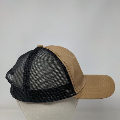 NRA Golden Eagles Snapback Mesh Back Trucker Hat Tan One Size Colorblock