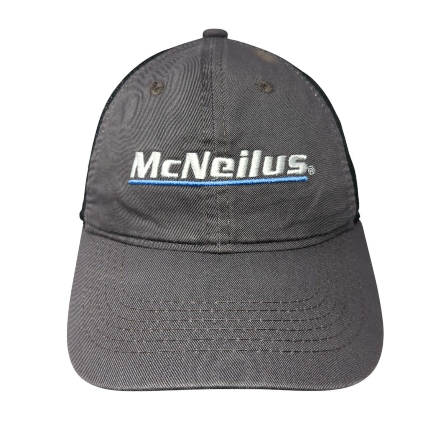 McNeilus Strapback Trucker Hat Gray One Size Adjustable 6 Panel Mesh Back