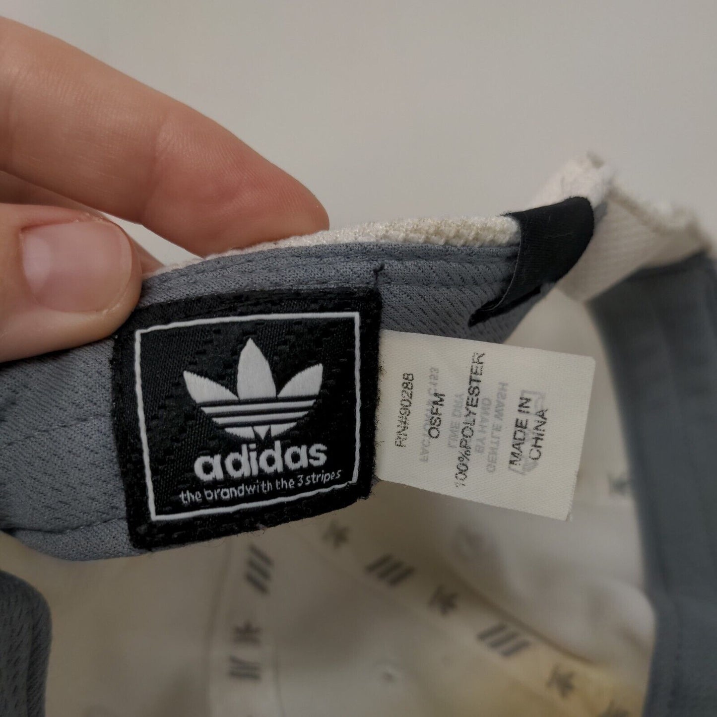 Adidas Patch Strapback Hat White OSFM Adjustable 6 Panel Vent Holes