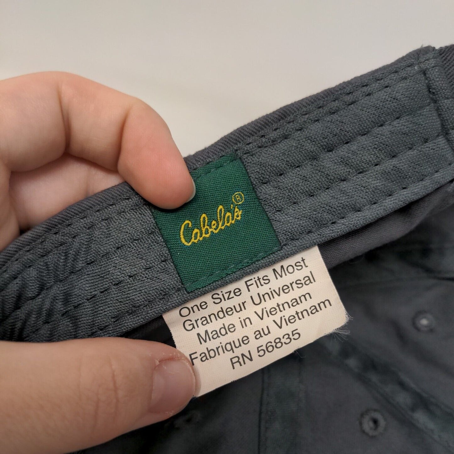 Cabela's Club Slideback Hat Gray OSFM Adjustable Embroidered Vented Holes