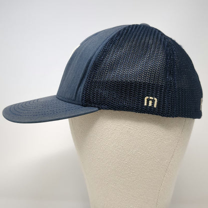 TravisMathew Baseball Cap Blue One Size Mesh Flexfit Fourteen Golf Feather Hat