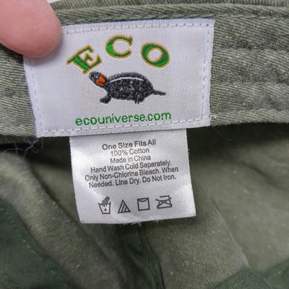 Eco Baseball Cap Green One Size Slideback Embroidered Flying Blue Heron Hat
