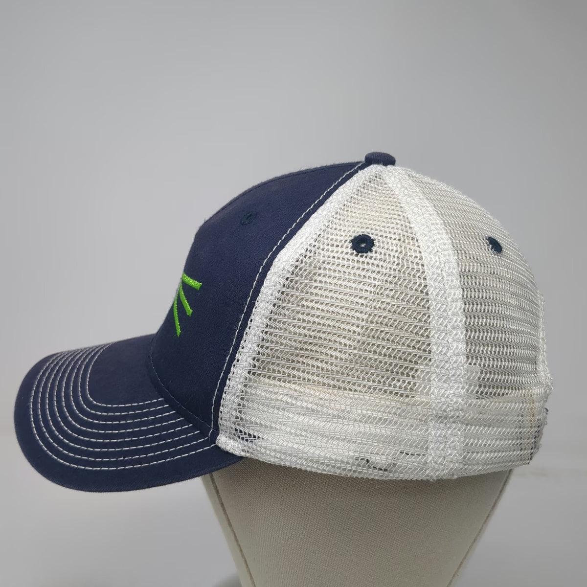 Ouray Trucker Hat Blue One Size Woolly Buggers Fly Fishing Mesh Snapback Cap