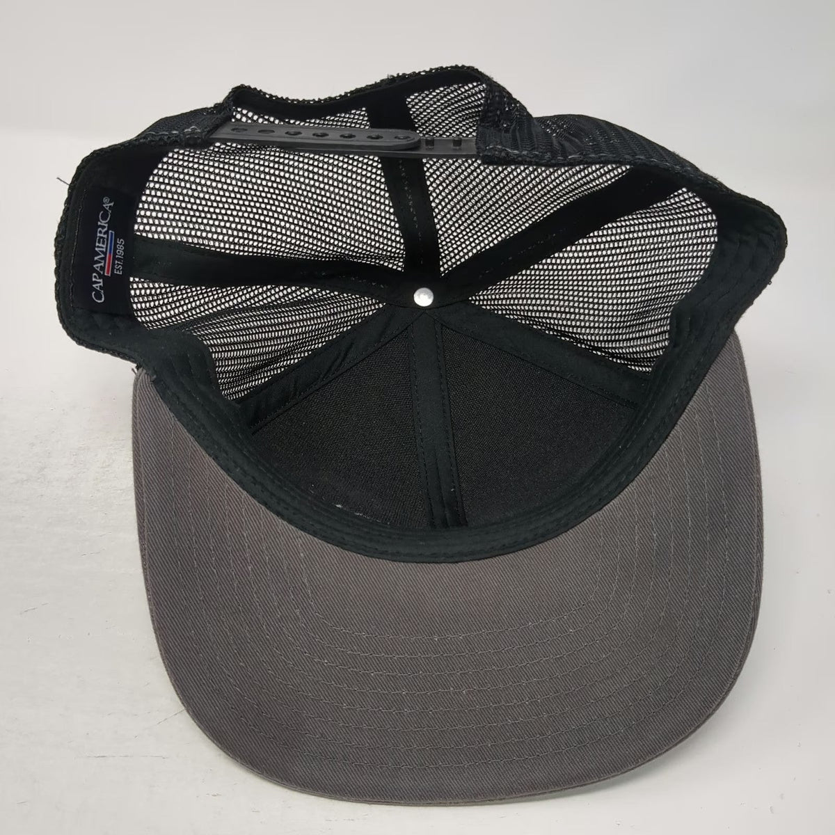 Cap America Trucker Hat Gray One Size SRW Products Mesh Snapback Flat Bill