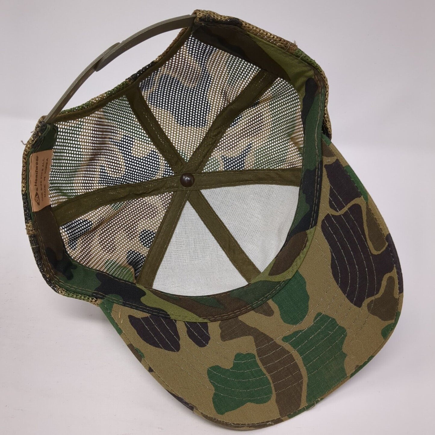 YoungAn Strapback Trucker Hat Camouflage One Size Adjustable Mesh Back Blank