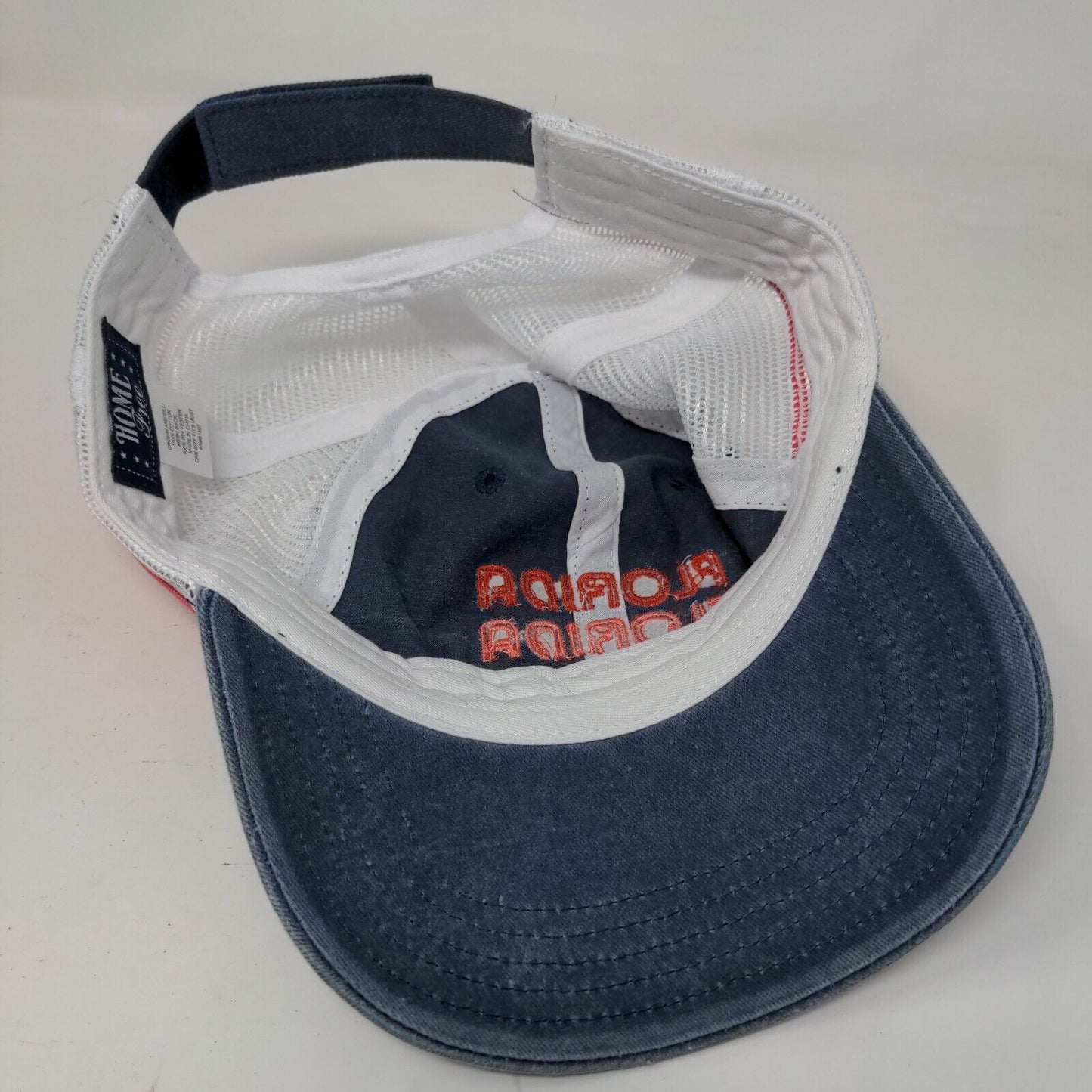 Florida Strapback Mesh Back Trucker Hat Blue OSFM Embroidered Home Free