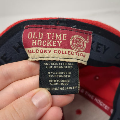 Detroit Red Wings NHL Old Time Hockey Red One Size Hat Stretch Fit Embroidered