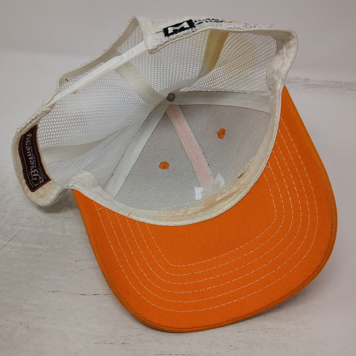 Brewery Branding Co Trucker Hat Orange White OSFM Mesh Snapback McCall Brewing