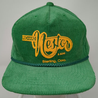 MMB Headwear 5 Panel Green OSFM Corduroy Rope Slideback Richard Nestor Sons hat