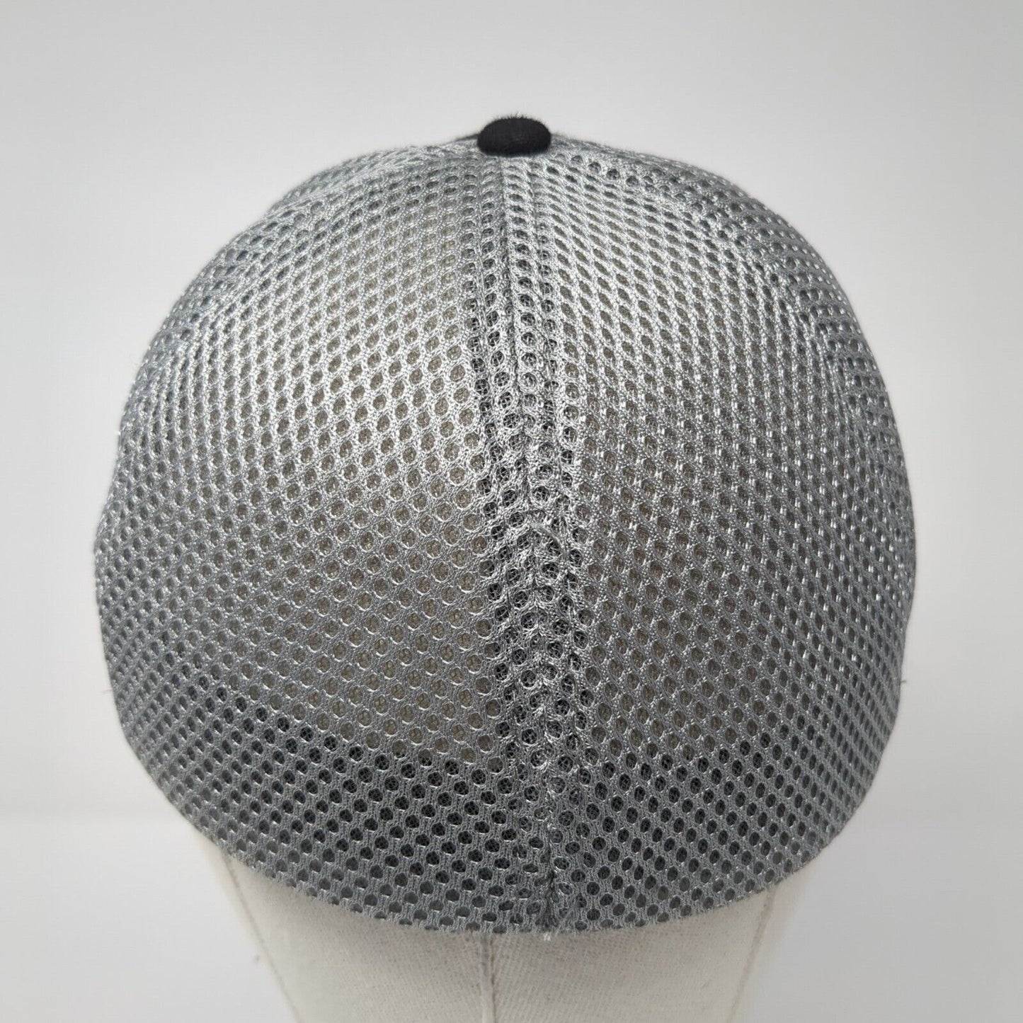 Century Link Fitted Trucker Hat Black S/M Vented Holes 6 Panel Mesh Back